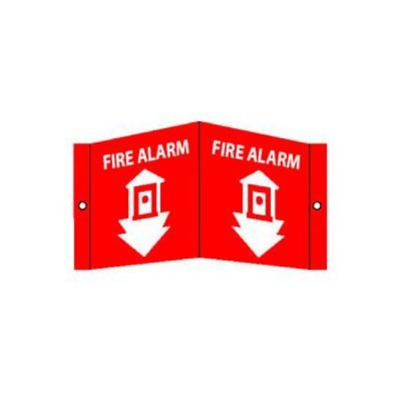 NATIONAL MARKER CO Fire Alarm Sign - Acrylic 8 x 14-1/2 VS13R****